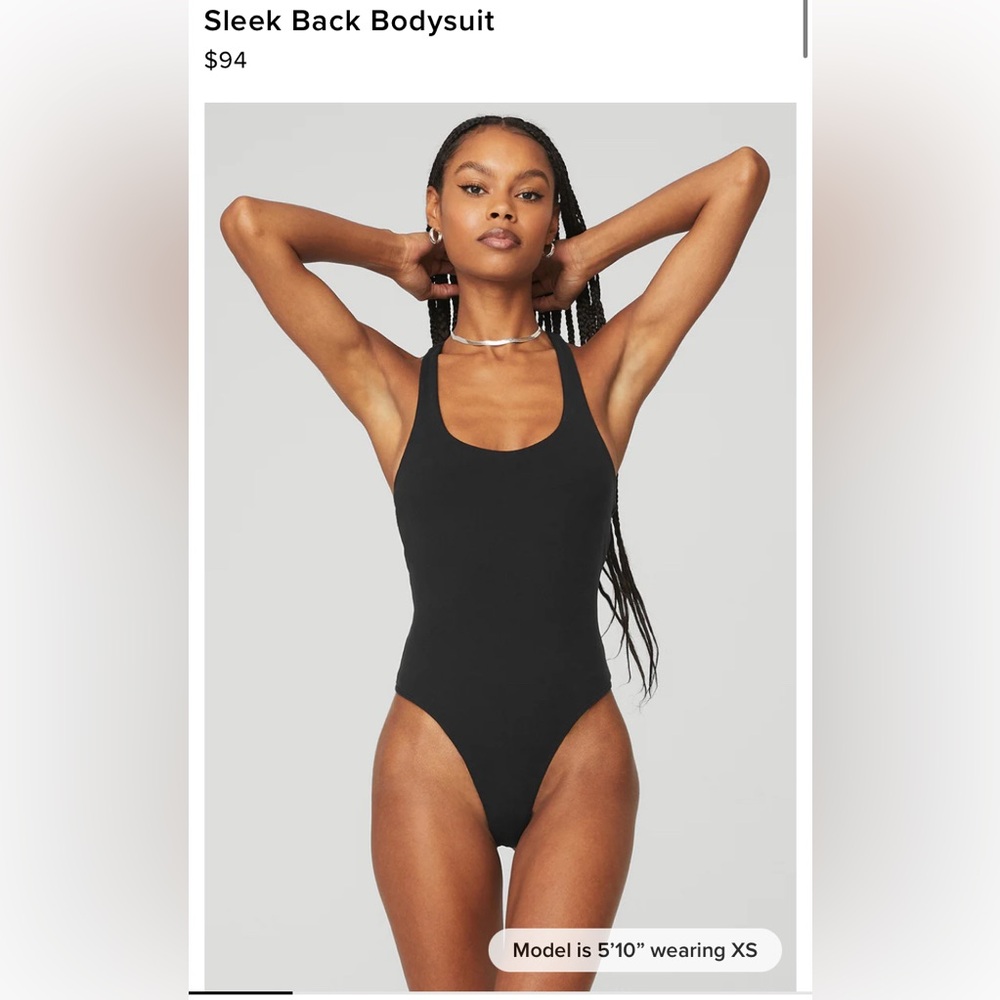 ALO Yoga Black Sleek Back Bodysuit